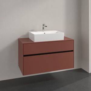 Villeroy und Boch Collaro Waschtischunterschrank C12500AH 100x54,8x50cm, Waschtisch mittig, wine red