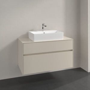 Villeroy and Boch Collaro vanity unit C12500VN 100x54.8x50cm, center washbasin, cashmere grey