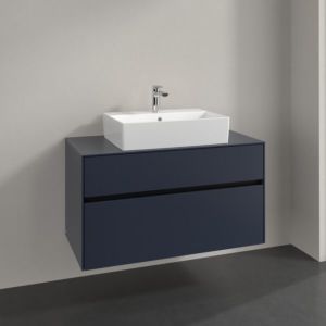 Villeroy und Boch Collaro Waschtischunterschrank C12500VQ 100x54,8x50cm, Waschtisch mittig, marine blue