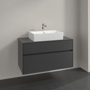 Meuble sous-vasque Villeroy et Boch Collaro C125B0VR 100x54,8x50cm, vasque centrale, éclairage LED 7,3W, graphite
