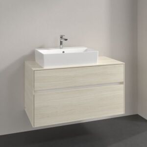 Villeroy and Boch Collaro vanity unit C126B0AA 100x54.8x50cm, washbasin on the left, LED lighting 7.3W, white oak