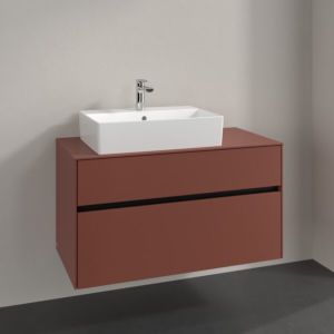 Villeroy und Boch Collaro Waschtischunterschrank C12600AH 100x54,8x50cm, Waschtisch links, wine red