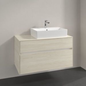 Villeroy und Boch Collaro Waschtischunterschrank C127B0AA 100x54,8x50cm, Waschtisch rechts, LED-Beleuchtung 7,3 W, white oak