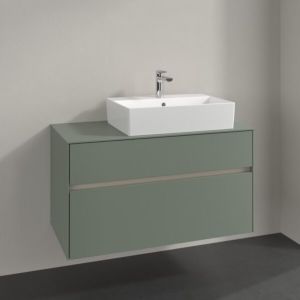 Villeroy and Boch Collaro vanity unit C12700AF 100x54.8x50cm, washbasin right, soft green