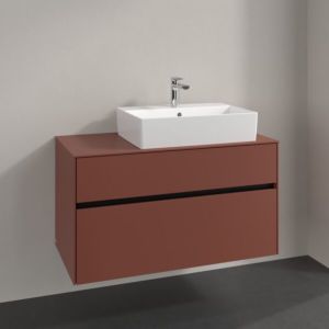 Villeroy und Boch Collaro Waschtischunterschrank C12700AH 100x54,8x50cm, Waschtisch rechts, wine red