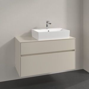 Villeroy and Boch Collaro vanity unit C12700VN 100x54.8x50cm, washbasin right, cashmere grey