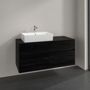 Meuble sous-vasque Villeroy et Boch Collaro C12900AB 120x54,8x50cm, vasque à gauche, chêne noir