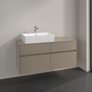 Villeroy and Boch Collaro vanity unit C129B0VM 120x54.8x50cm, washbasin left, LED lighting 8.8W, taupe