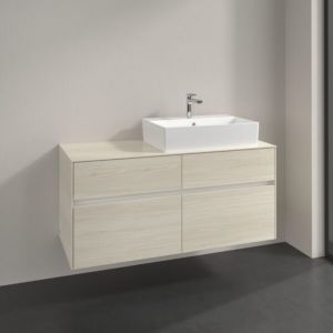 Meuble sous-vasque Villeroy et Boch Collaro C130B0AB 120x54,8x50cm, vasque à droite, éclairage LED 8,8W, chêne noir
