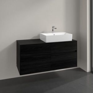 Meuble sous-vasque Villeroy et Boch Collaro C13000AB 120x54,8x50cm, vasque à droite, chêne noir