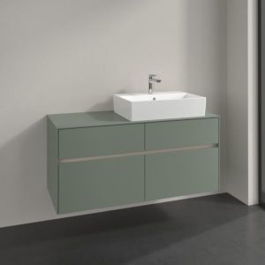 Meuble sous-vasque Villeroy et Boch Collaro C130B0AF 120x54,8x50cm, vasque à droite, éclairage LED 8,8W, vert tendre