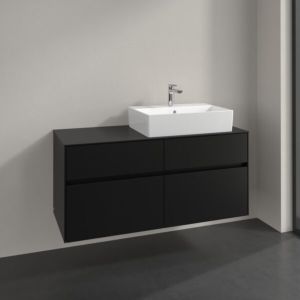 Meuble sous-vasque Villeroy et Boch Collaro C13000VL 120x54,8x50cm, vasque à droite, noir volcan