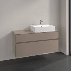 Villeroy und Boch Collaro Waschtischunterschrank C130B0VM 120x54,8x50cm, Waschtisch rechts, LED-Beleuchtung 8,8 W, taupe