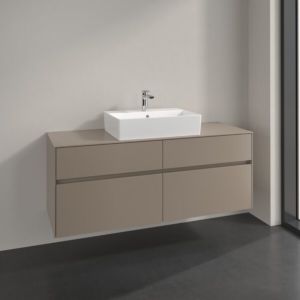 Villeroy and Boch Collaro vanity unit C13100VM 140x54.8x50cm, for center washbasin, taupe