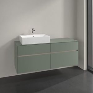 Villeroy und Boch Collaro Waschtischunterschrank C13200AF 140x54,8x50cm, Waschtisch links, soft green