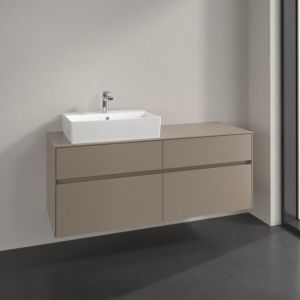 Villeroy and Boch Collaro vanity unit C13200VM 140x54.8x50cm, washbasin left, taupe