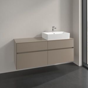 Villeroy und Boch Collaro Waschtischunterschrank C133B0VM 140x54,8x50cm, Waschtisch rechts, LED-Beleuchtung 10,4W, taupe