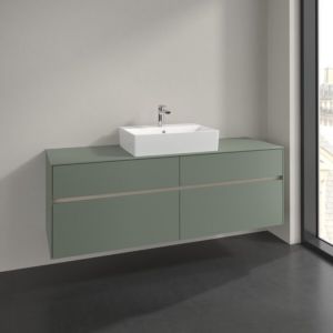 Meuble sous-vasque Villeroy et Boch Collaro C13400AF 160x54,8x50cm, vasque centrale, vert tendre