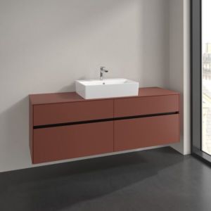 Meuble sous-vasque Villeroy et Boch Collaro C13400AH 160x54,8x50cm, vasque centrale, bordeaux