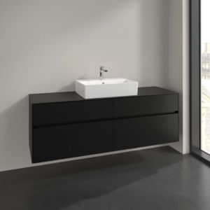 Meuble sous-vasque Villeroy et Boch Collaro C13400VL 160x54,8x50cm, vasque centrale, noir volcan