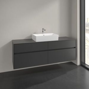 Meuble sous-vasque Villeroy et Boch Collaro C13400VR 160x54,8x50cm, vasque centrale, graphite
