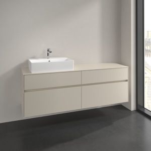 Meuble sous-vasque Villeroy et Boch Collaro C13500VN 160x54,8x50cm, vasque à gauche, gris cachemire