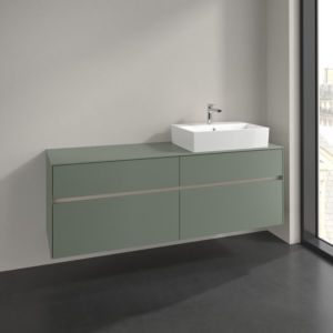Villeroy und Boch Collaro Waschtischunterschrank C13600AF 160x54,8x50cm, Waschtisch rechts, soft green