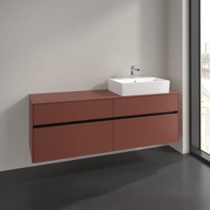 Villeroy und Boch Collaro Waschtischunterschrank C13600AH 160x54,8x50cm, Waschtisch rechts, wine red