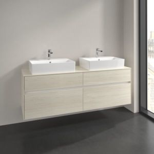 Villeroy and Boch Collaro vanity unit C137B0AA 160x54.8x50cm, for 2 vanities, 12W LED lighting, white oak
