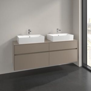 Villeroy and Boch Collaro vanity unit C13700VM 160x54.8x50cm, for 2 washbasins, taupe