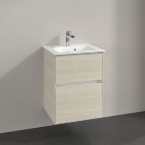 Villeroy and Boch Collaro vanity unit C141B0AA 47.2 x 61 x 40.4 cm, center basin, 3.1 W LED lighting, white oak