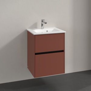 Meuble sous-vasque Villeroy et Boch Collaro C141B0AH 47,2 x 61 x 40,4 cm, vasque centrale, éclairage LED 3,1 W, rouge vin