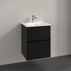 Meuble sous-vasque Villeroy et Boch Collaro C14100VL 47,2 x 61 x 40,4 cm, vasque centrale, noir volcan