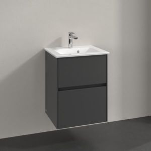 Meuble sous-vasque Villeroy et Boch Collaro C141B0VR 47,2 x 61 x 40,4 cm, vasque centrale, éclairage LED 3,1 W, graphite