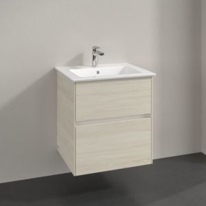 Meuble sous-vasque Villeroy et Boch Collaro C142B0AA 56,1 x 61 x 48 cm, vasque centrale, éclairage LED 3,9 W, chêne blanc