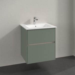 Villeroy and Boch Collaro vanity unit C14200AF 56.1x61x48cm, center basin, soft green
