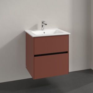 Villeroy and Boch Collaro vanity unit C14200AH 56.1x61x48cm, center basin, wine red