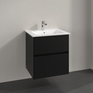 Villeroy and Boch Collaro vanity unit C14200VL 56.1x61x48cm, center basin, volcano black