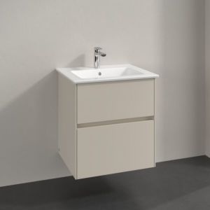 Meuble sous-vasque Villeroy et Boch Collaro C142B0VN 56,1 x 61 x 48 cm, vasque centrale, éclairage LED 3,9 W, gris cachemire