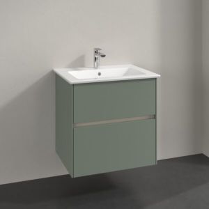 Villeroy and Boch Collaro vanity unit C14300AF 61.1x61x48cm, center basin, soft green