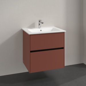 Villeroy und Boch Collaro Waschtischunterschrank C14300AH 61,1x61x48cm, Waschbecken mittig, wine red