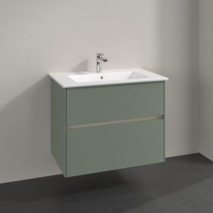 Meuble sous-vasque Villeroy et Boch Collaro C14400AF 76,1x61x48cm, vasque centrale, vert tendre
