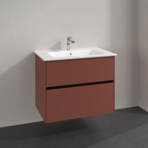 Meuble sous-vasque Villeroy et Boch Collaro C144B0AH 76,1 x 61 x 48 cm, vasque centrale, éclairage LED 5,5 W, bordeaux