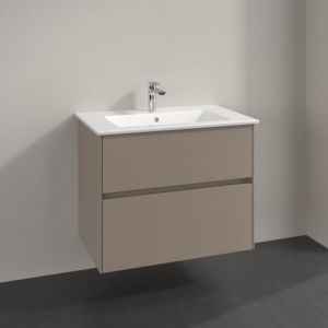 Villeroy und Boch Collaro Waschtischunterschrank C14400VM 76,1x61x48cm, Waschbecken mittig, taupe