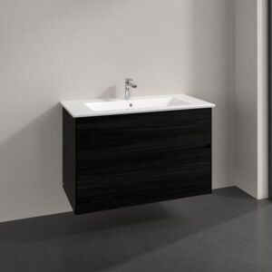 Meuble sous-vasque Villeroy et Boch Collaro C14500AB 96,1x61x48cm, vasque centrale, chêne noir