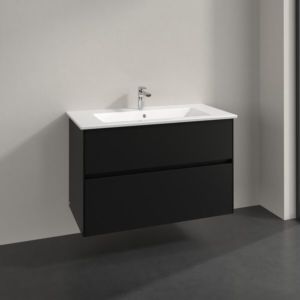 Meuble sous-vasque Villeroy et Boch Collaro C14500VL 96,1 x 61 x 48 cm, vasque centrale, noir volcan