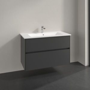 Meuble sous-vasque Villeroy et Boch Collaro C145B0VR 96,1 x 61 x 48 cm, vasque centrale, éclairage LED 7 W, graphite