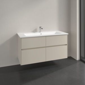 Villeroy und Boch Collaro Waschtischunterschrank C146B0VN 116,1x61x48cm, Waschbecken mittig, LED-Beleuchtung 8,6W, cashmere grey