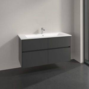Meuble sous-vasque Villeroy et Boch Collaro C14600VR 116,1x61x48cm, vasque centrale, graphite