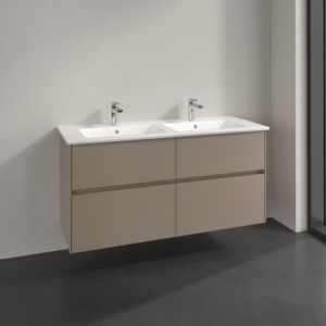 Villeroy and Boch Collaro vanity unit C147B0VM 126.1 x 61 x 48 cm, center basin, 9.4 W LED lighting, taupe